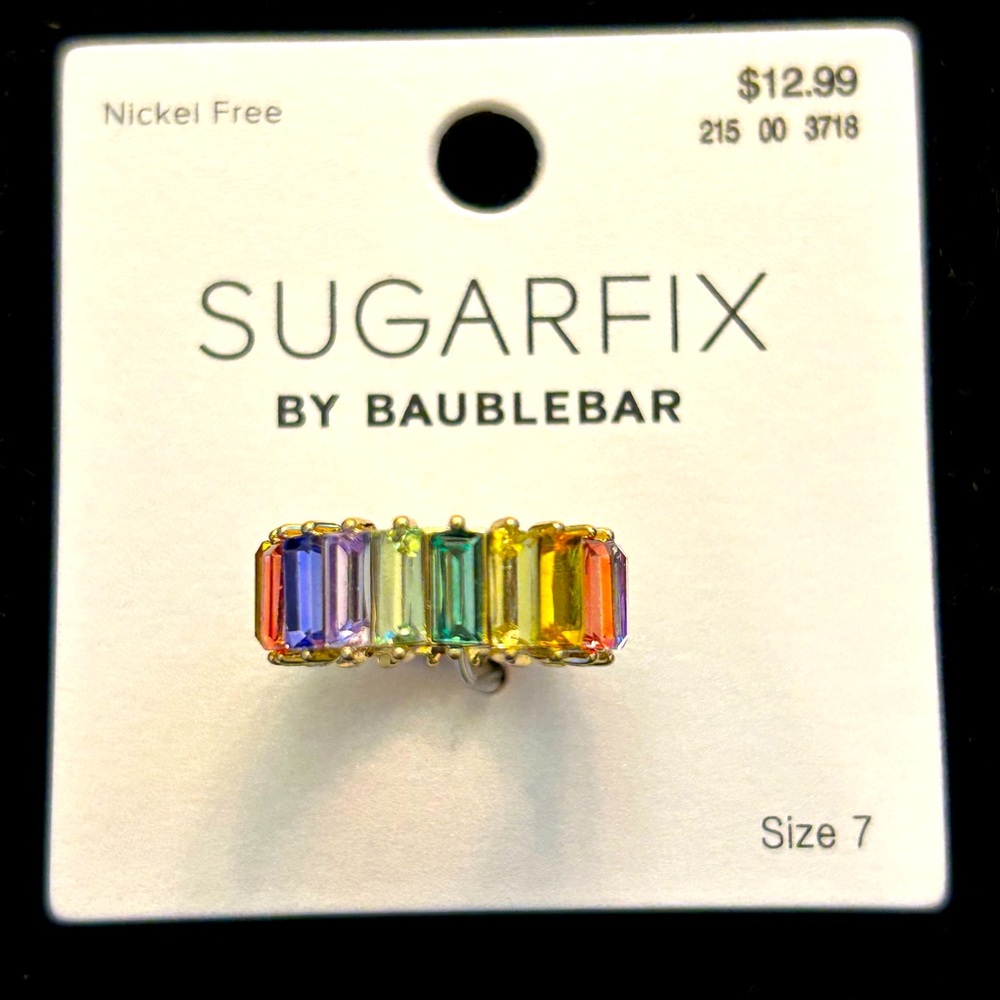 Sugarfix by BaubleBar Rainbow Gold Tone Infinity Ring size 7